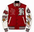 Heritage Varsity Las Vegas Casino Varsity Jacket | Red Wool & Leather Sleeves | 777 Casino Patches | NWT